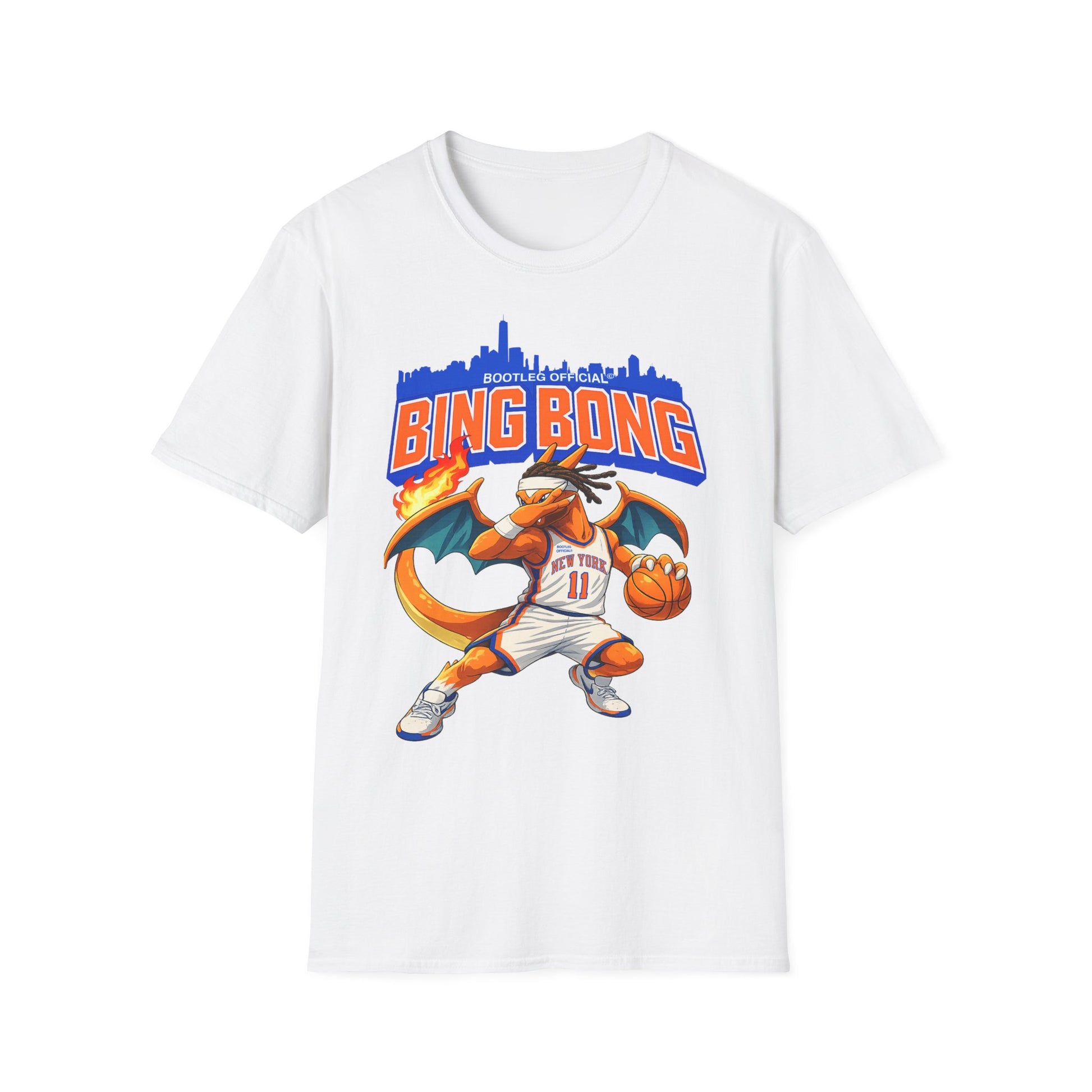 Bing Bong New York Knicks Brunson Pokemon Charizard White T-shirt