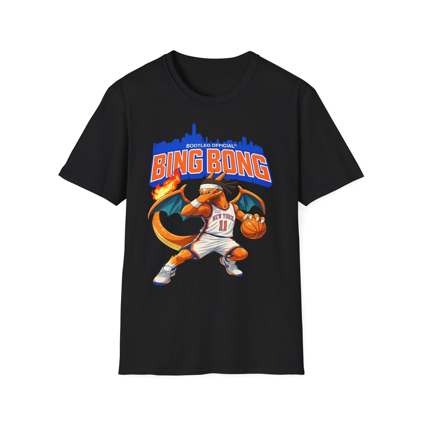 Bing Bong New York Knicks Brunson Pokemon Charizard Black T-shirt